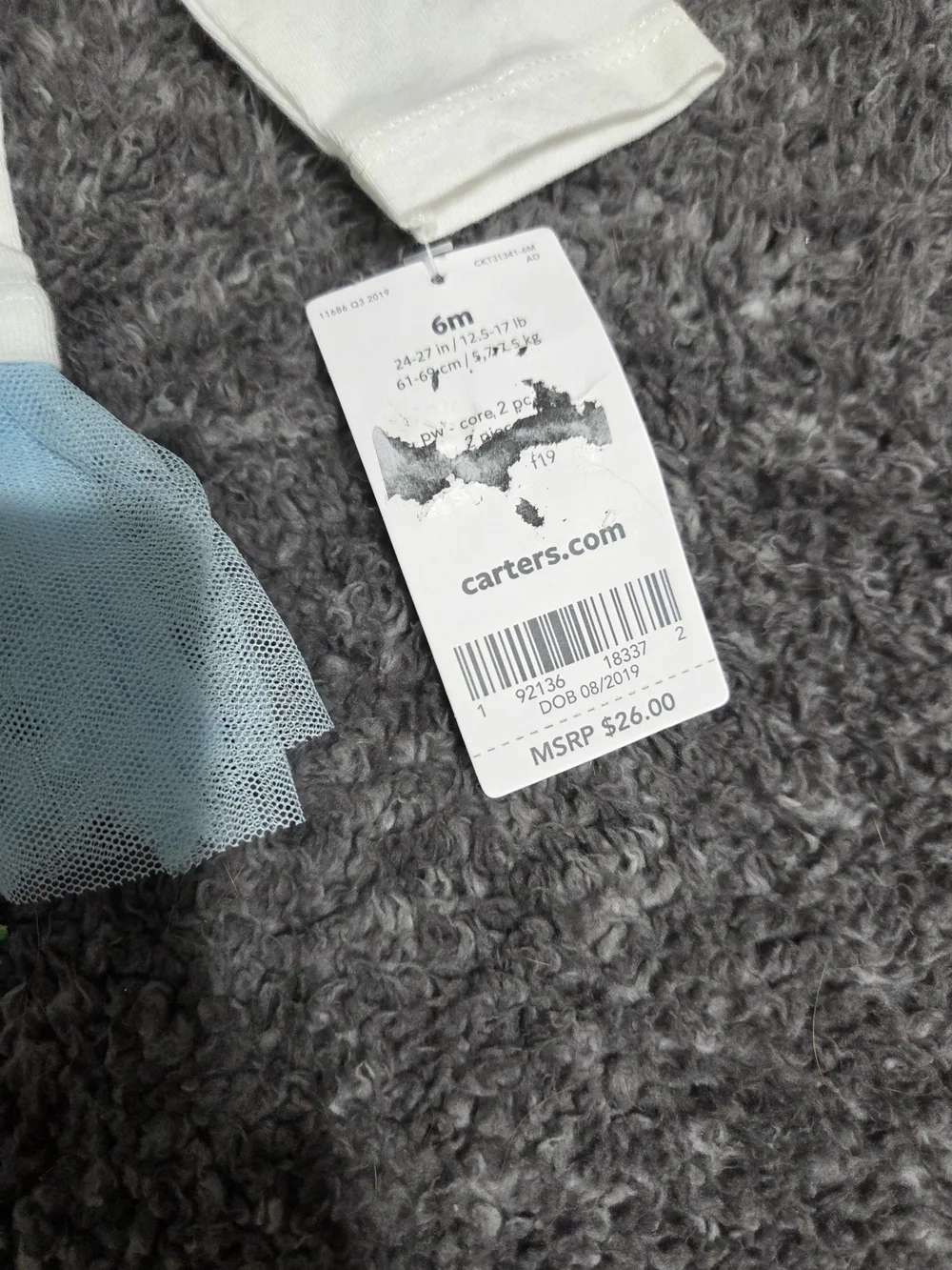 Carter's White and Light Blue 'Wish' Tutu Top & Snowflake Leggings Set